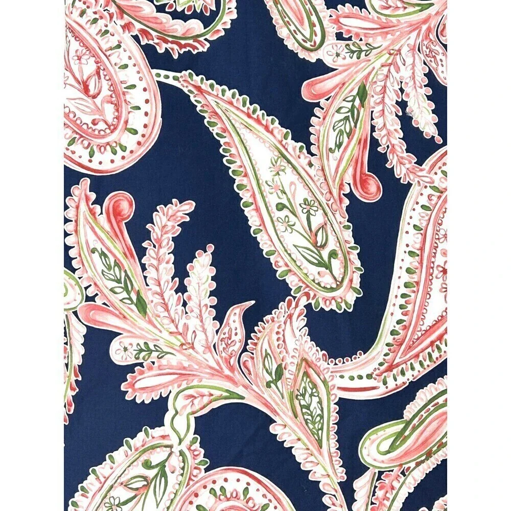 Lands‎ End Home Blue Pink Paisley 400 Ct Supima Cotton Full Queen Duvet Cover T3